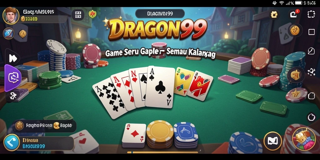 Tampilan gameplay seru dari DRAGON99 di tengah permainan Gaple.