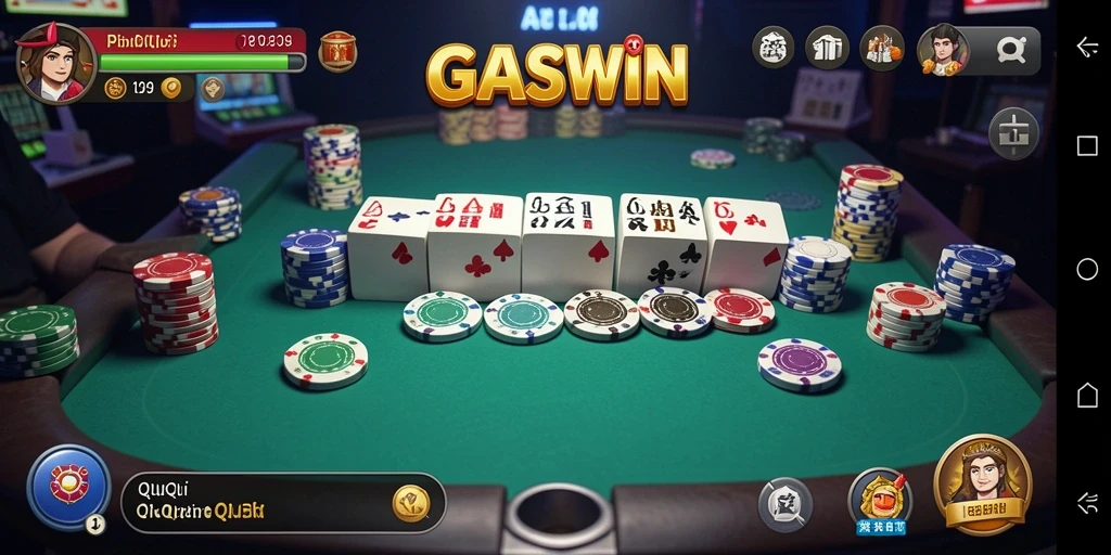 Tampilan gameplay seru di aplikasi GASWIN QiuQiu.