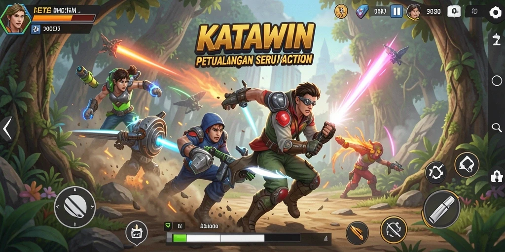 Gameplay KATAWIN yang seru dan mendebarkan.