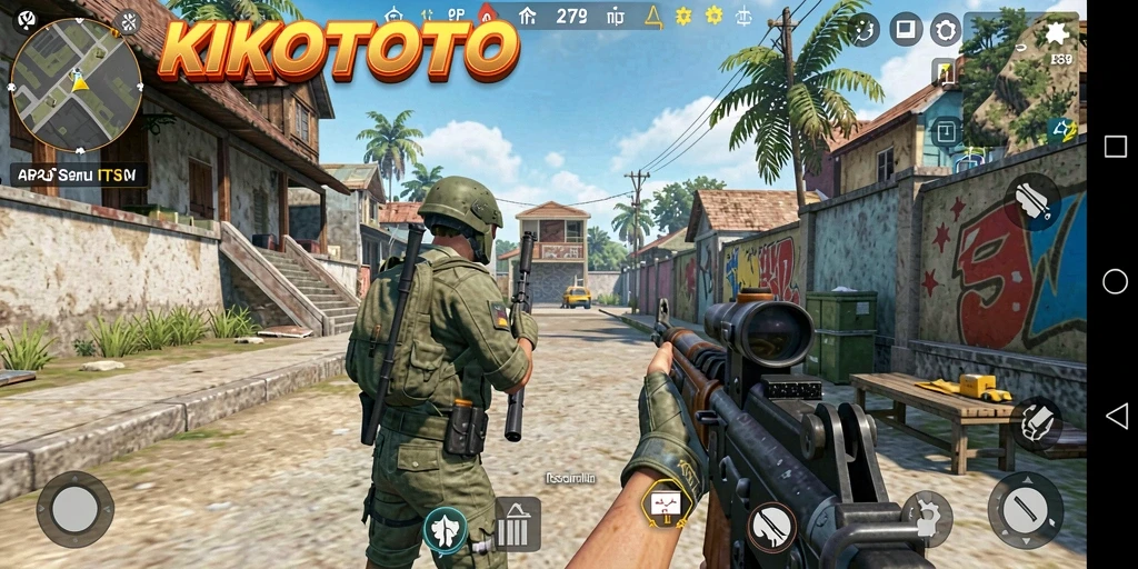 Tampilan gameplay seru KIKOTOTO dalam aksi TPS.
