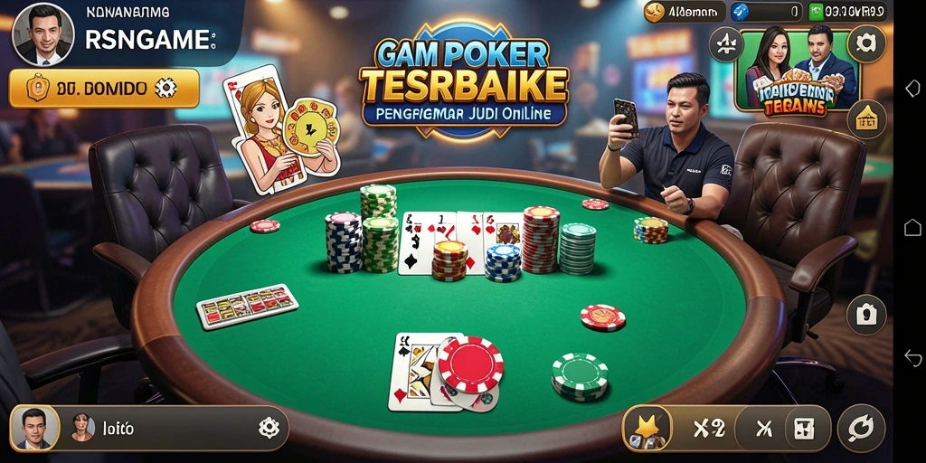 Tampilan gameplay Poker yang menarik dan interaktif di RSNGAME.