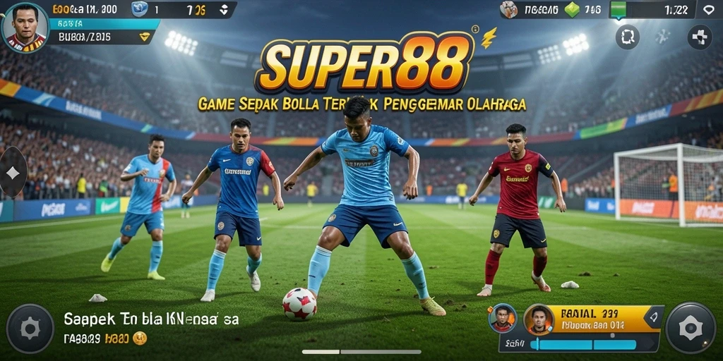 Tangkapan layar utama gameplay SUPER88 menampilkan pertandingan sepak bola yang seru.