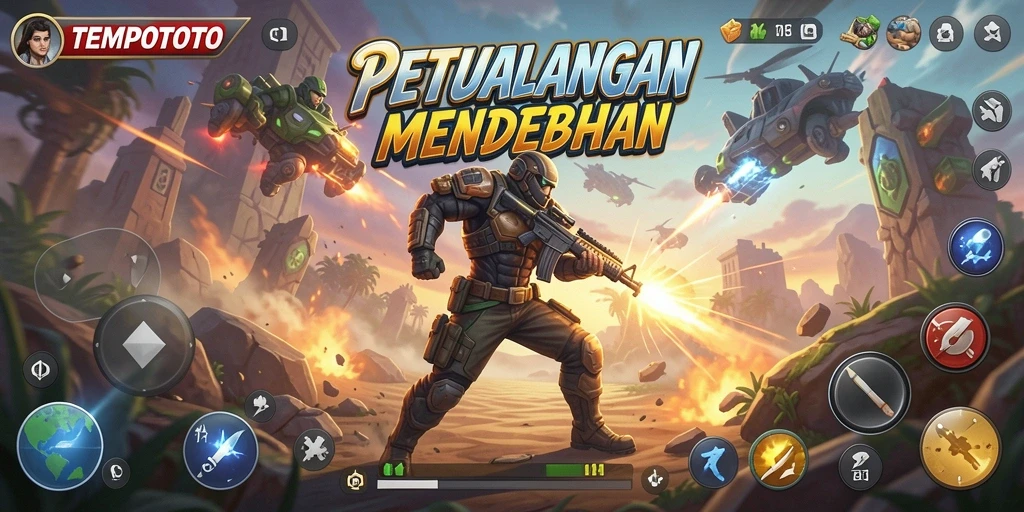 Screenshot TEMPOTOTO menampilkan aksi mendebarkan dalam pertempuran ARPG.