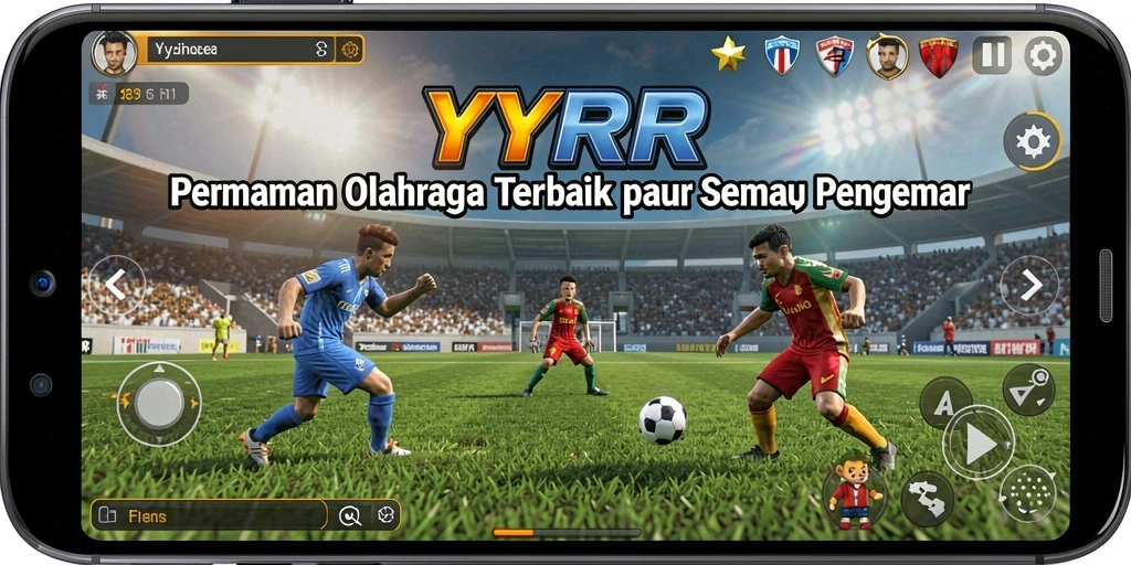 Tampilan gameplay seru dalam permainan olahraga YYRR.